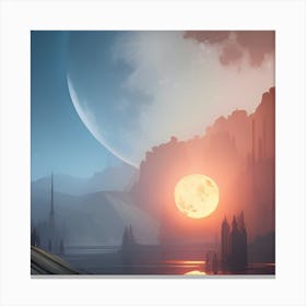 Sunset In Space Canvas Print