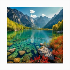 Lake In The Mountains Canvas Print