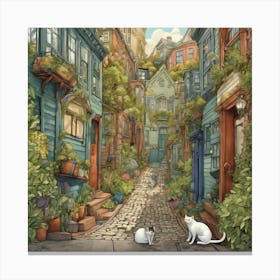 Cat In The Alley Canvas Print