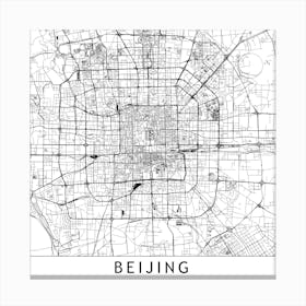 Beijing Map Canvas Print