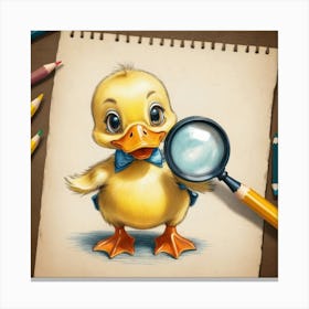 Duck With Magnifying Glass 7 Canvas Print