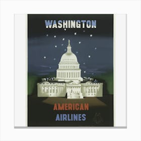 Washington American Airlines Canvas Print
