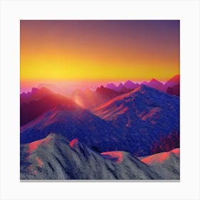 Sunset In The Mountains 3 Canvas Print