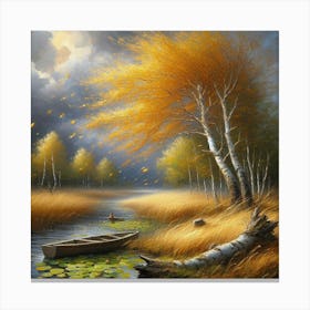 Autumn Lake Canvas Print