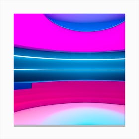 Abstract Room With Neon Lights Canvas Print