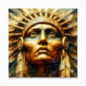 Bronze Native American Abstract Head Bust Copy Canvas Print