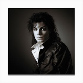 Black And White Photograph Of Michael Jackson Canvas Print