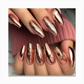 Rose Gold Nails 6 Canvas Print