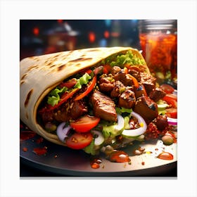 Shawarma sandwich Canvas Print