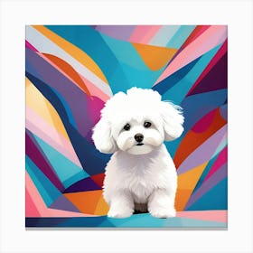 Abstract modernist Bichon Frise dog Canvas Print