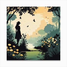 Girl In The Forest Canvas Print