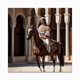 Man Riding A Horse Canvas Print