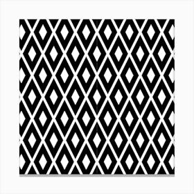 Black And White Diamond Pattern 1 Canvas Print