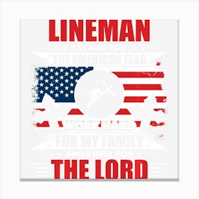 Lineman American Flag Lineman Gift Canvas Print