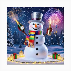 Leonardo Phoenix 09 A Jovial Snowman Adorned With A Glittering 0 Canvas Print