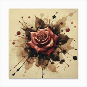 Rose Watercolor Painting: Delicate, Romantic, Botanical Art Canvas Print