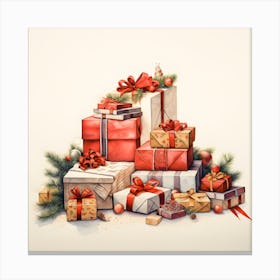 Elegant Christmas Giftbox Ilustration Series010 Canvas Print