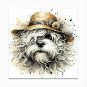 Dog In A Hat 4 Canvas Print