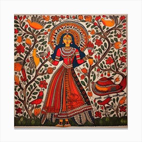 Indian Painting Madhubani Painting Indian Traditional Style 2 Canvas Print