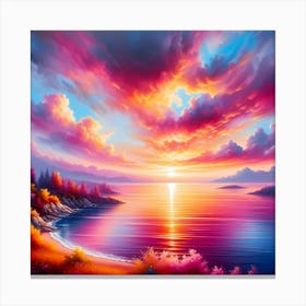 Sunset Over The Sea Canvas Print