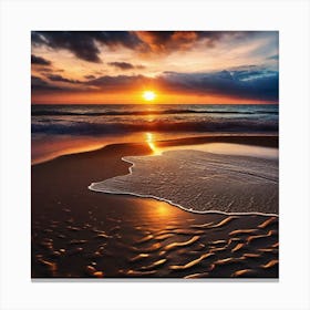 Sunset On The Beach 446 Canvas Print