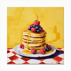 Pancake Stack Reds Checkerboard 3 Canvas Print