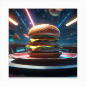 Burger In Space 22 Canvas Print