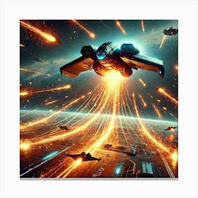 A Futuristic Sci Fi Scene Focusing On The Emp Heat 1 Canvas Print