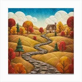 The Winding Road Home. In the middle of the meadows 15 Canvas Print