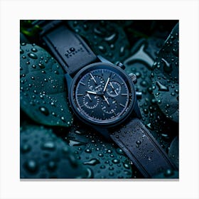 Black Watch With Rain Drops Canvas Print