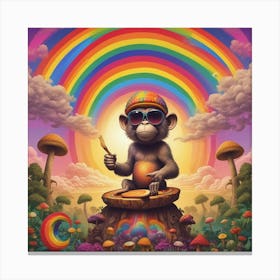 Psychedelic Monkey Canvas Print