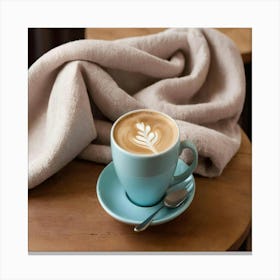 Coffee Cup On A Wooden Table Canvas Print
