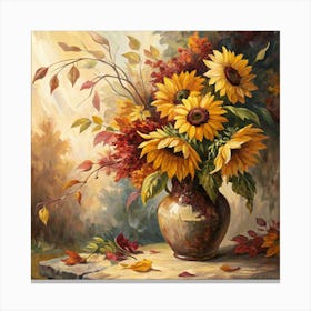 Sunflowers In A Vase 1 Canvas Print