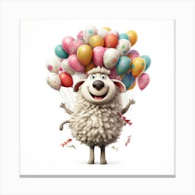 Sheep With Balloons 2 Canvas Print