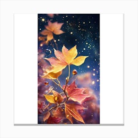 Autumn Leaves On A Branch Canvas Print