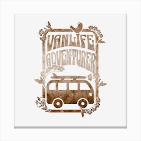 Vanlife adventurer Sepia hippy vibes Canvas Print