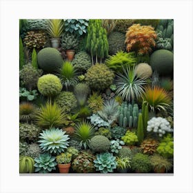 Wall Of Succulents Canvas Print