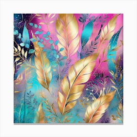 Gold Feathers 1 Canvas Print