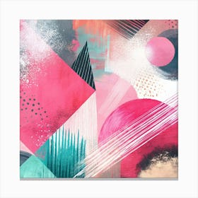 Abstract Painting in Sweet Sorbet Palette 3 Canvas Print