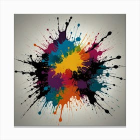 Colorful Paint Splatter 3 Canvas Print