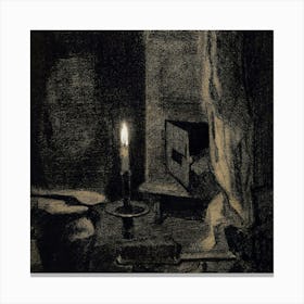 Candle In A Room Canvas Print