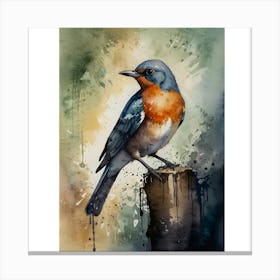 Blue Robin Canvas Print