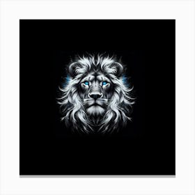 Lion Head / electric blue eyes / Canvas Print