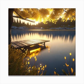 Dock In A Lake Canvas Print