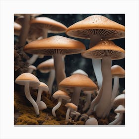 Moonlight mushrooms Canvas Print
