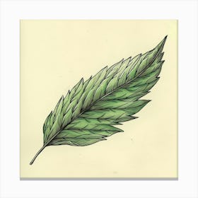 Leaf on Yellow Canvas Print