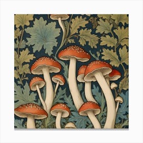 William Morris Print Mushrooms Poster Vintage Textile 1 Canvas Print