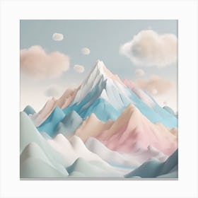 Firefly An Illustration Of A Beautiful Majestic Cinematic Tranquil Mountain Landscape In Neutral Col (60) Canvas Print