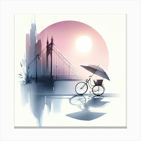 Cityscape With Umbrella Canvas Print