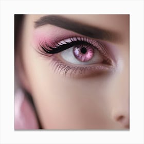 Close Up Of A Woman'S Pink Eye Canvas Print
